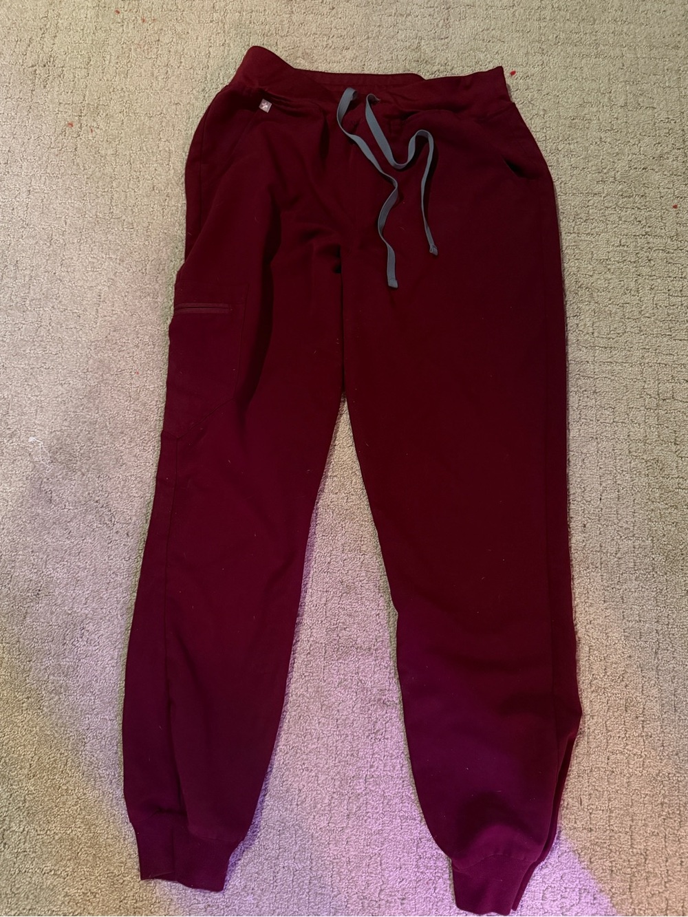 Figs Burgundy Drawstring Jogger scrubs